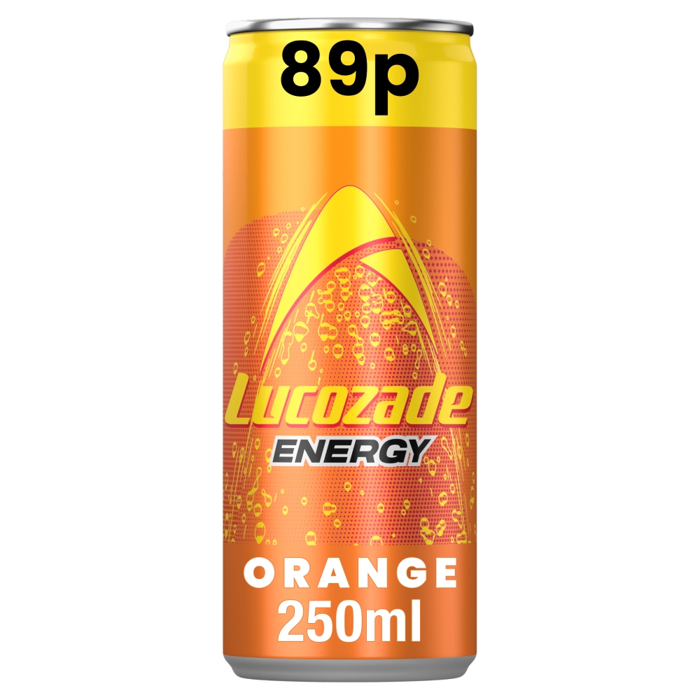 Lucozade Energy Orange Can 250Ml 89P Pmp