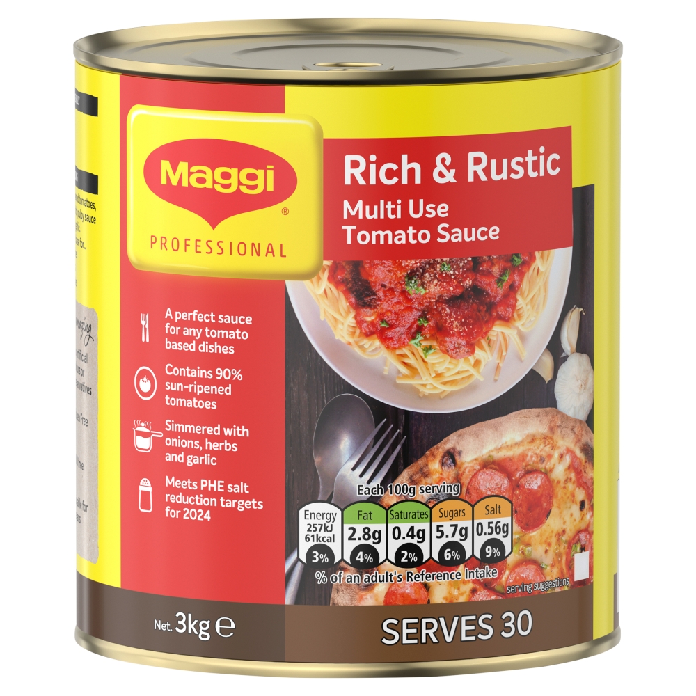 Maggi Rich & Rustic Tomato Sauce 3Kg (Yield 30 Pints)